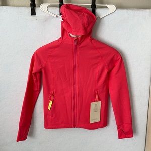 AIM Coral Pink Small Dot Print Woven Fleece Jacket